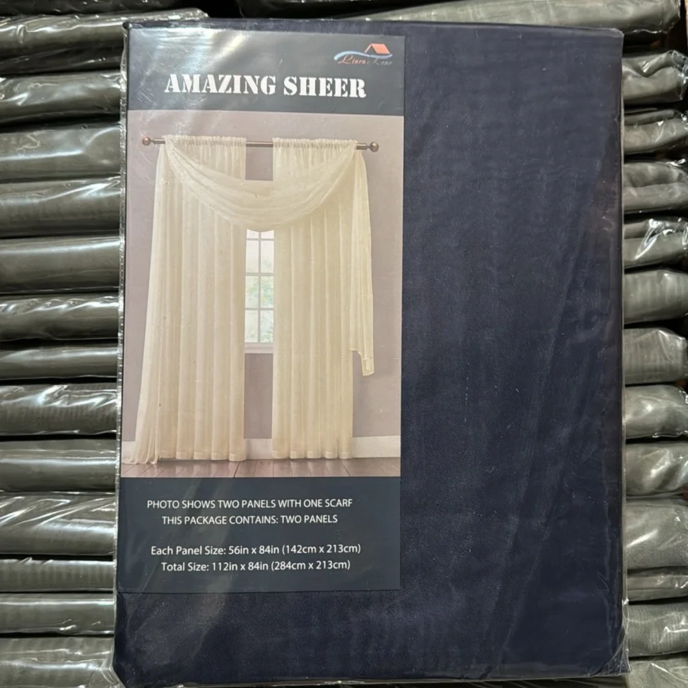 Amazing Sheer Navy 2 windows panel